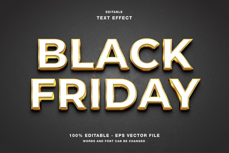 Black Friday 3d editable Text Effect