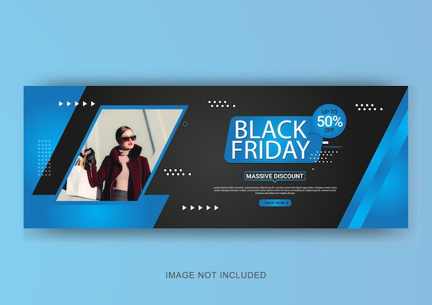 Vettore modello di progettazione di campagne di promozione banner facebook moderno venerdì nero 3d