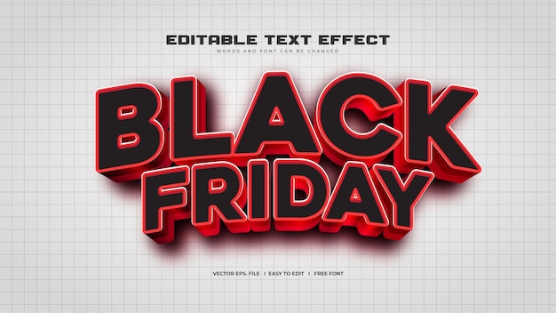 Black friday 3d effetto testo in grassetto rosso