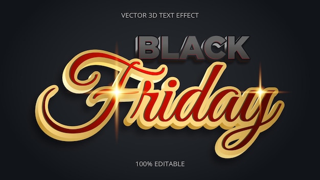 Black friday 3d text effect creative design