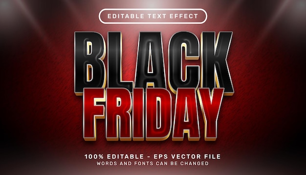 black friday 3d text effect and editable text effect