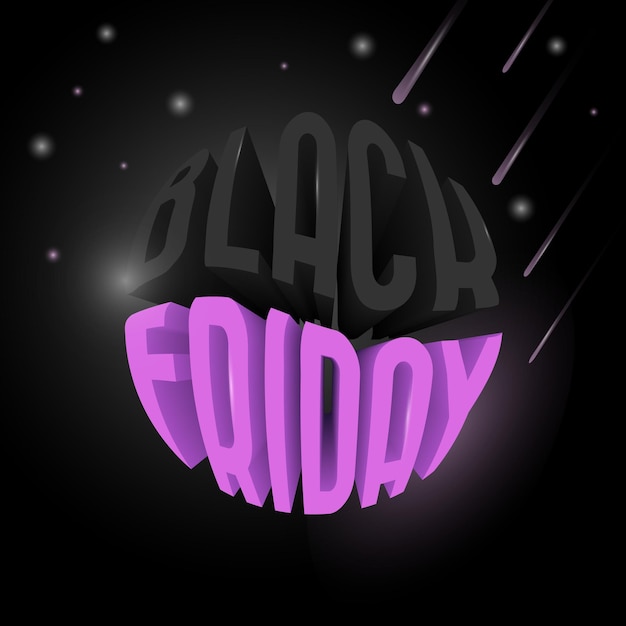 Illustrazione vettoriale dell'effetto testo 3d del black friday