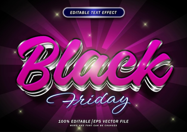 Black friday 3d text style effect editable