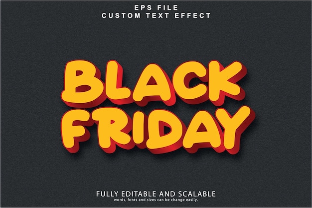 Black Friday 3d text style EPS effect