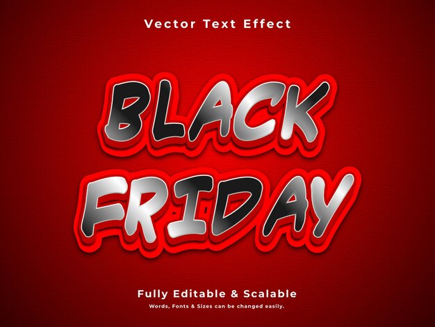 Black Friday 3D Vector Text Effect Design