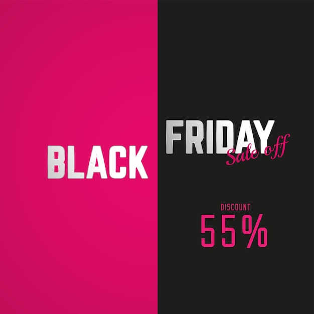 Black Friday 55 procent verkoop korting promo concept korting banner vectorillustratie