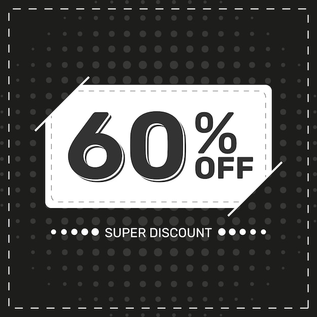 Vettore black friday 60 di sconto super sconto promozione sconto offerta speciale 60 di sconto