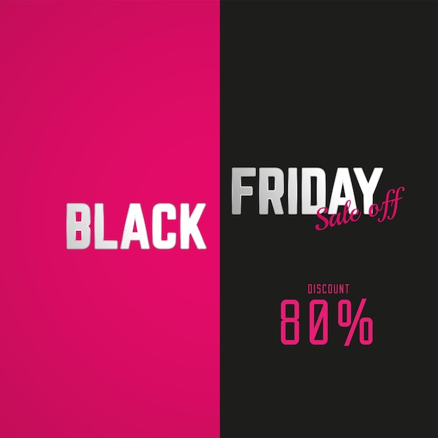 Black Friday 80 procent verkoop korting promo concept korting banner vectorillustratie