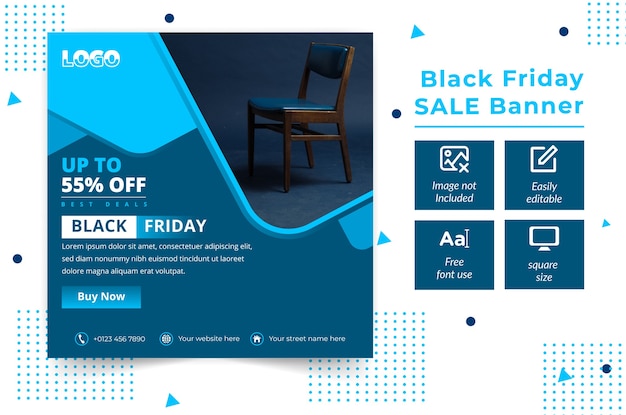 Black friday aanbieding banner websjabloon promotie