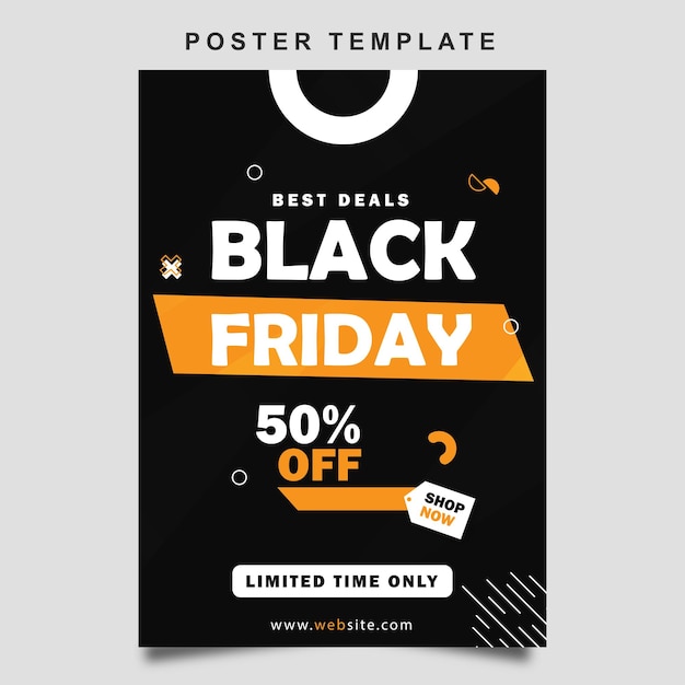 Vector black friday-aanbiedingen flat flyer-ontwerpsjabloon