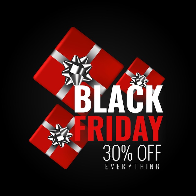 Black friday-achtergrond met geschenken