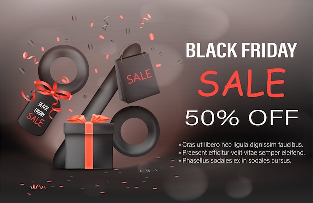 Vector black friday advertising composition