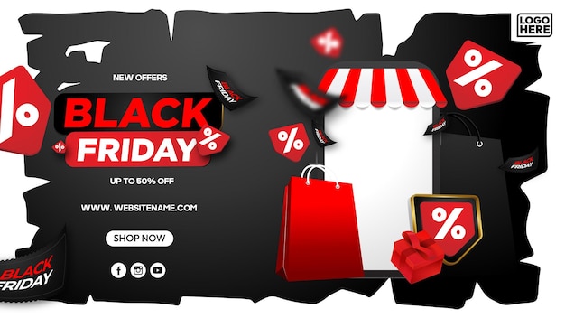 black friday advertising promotion banner for promotional needs