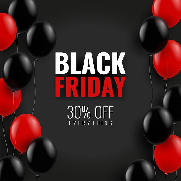 Black friday background with balloons