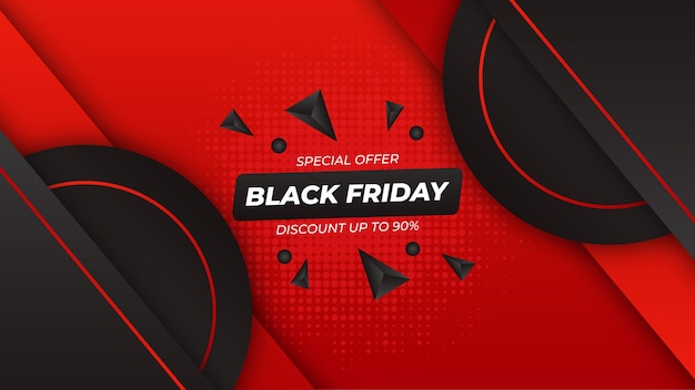 Black friday background with red and black gradient