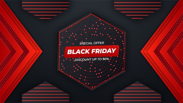 Black friday background with red and black gradient