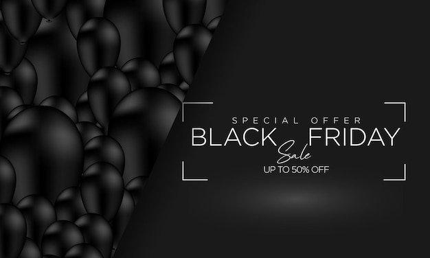 Black friday background with space area for your business needs with balloons