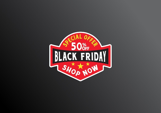 Vettore concetto di badge del black friday in design piatto