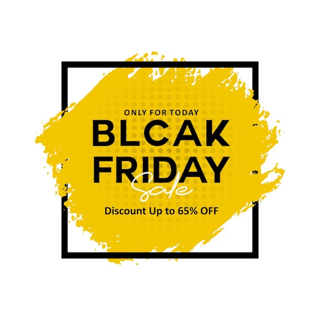 Black friday banner background with brush splash