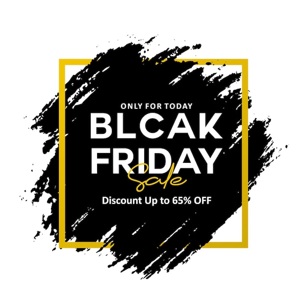 Black friday banner background with brush strokes
