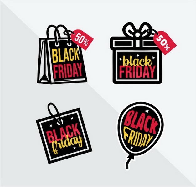 Black friday banner bag ribbon and label dicount off