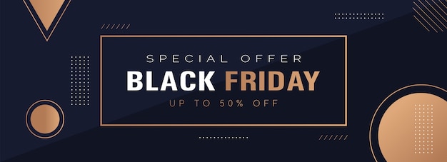 Vector black friday banner bronze geometric pattern