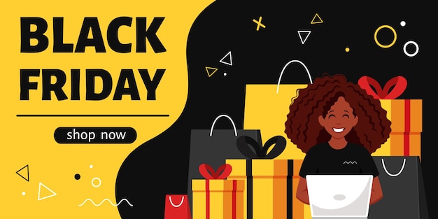 Vettore concetto di banner del black friday