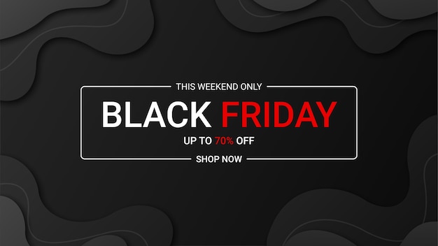 Black friday banner design template for promotion