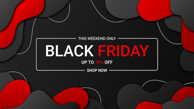 Black friday banner design template for promotion