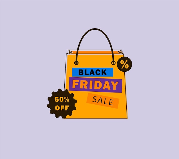 BLACK FRIDAY BANNER ILLUSTRATION ICON