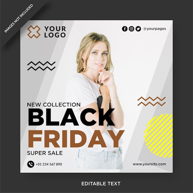 Black friday banner instagram and social media post