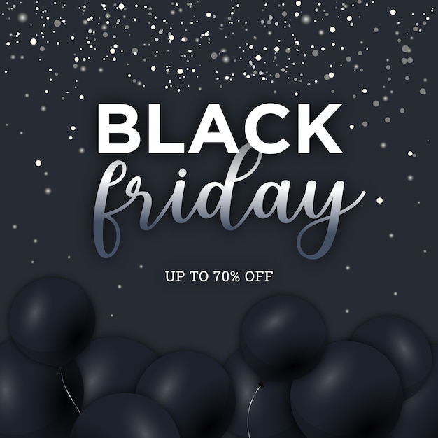 Black friday-banner met baloons