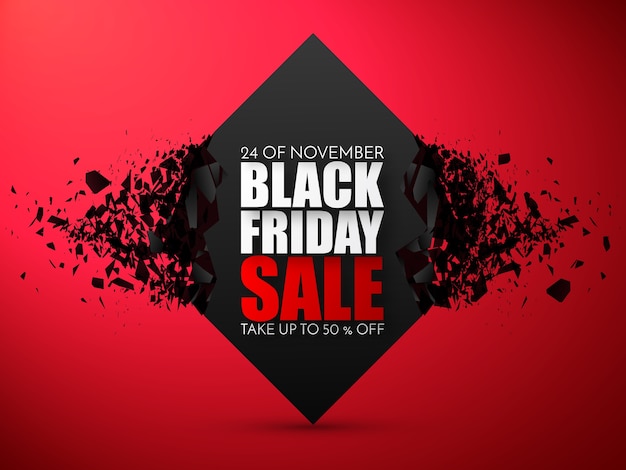 Black friday-banner met explosief effect