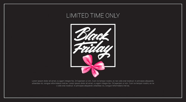 Black Friday-banner met roze lintboog