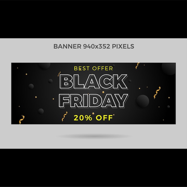 Vector black friday banner promo website advertising size