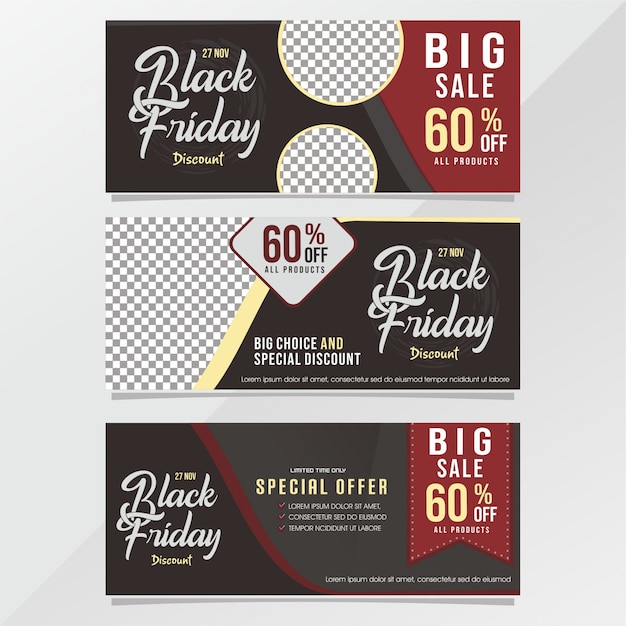 Vettore design di vendita di banner di black friday