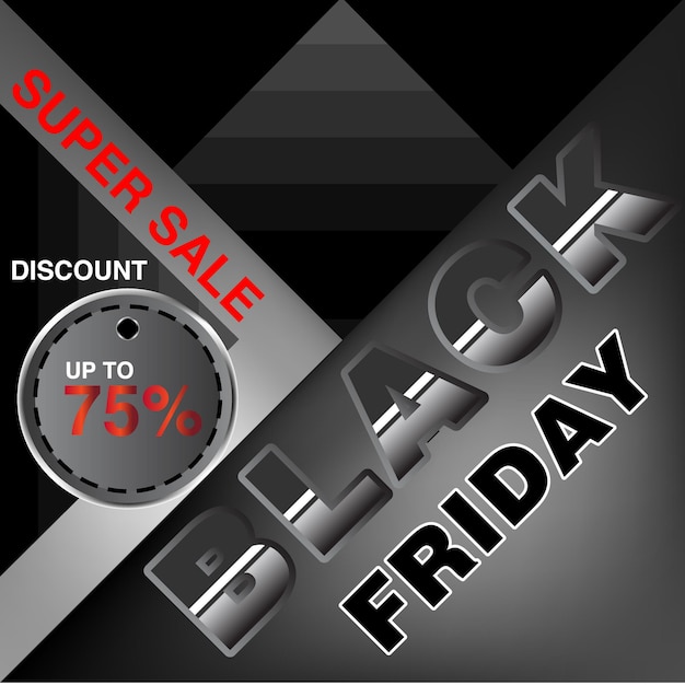 Vector black friday banner sale and discount background for poster vector illustration