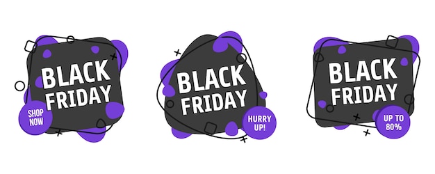 Vector black friday banner set