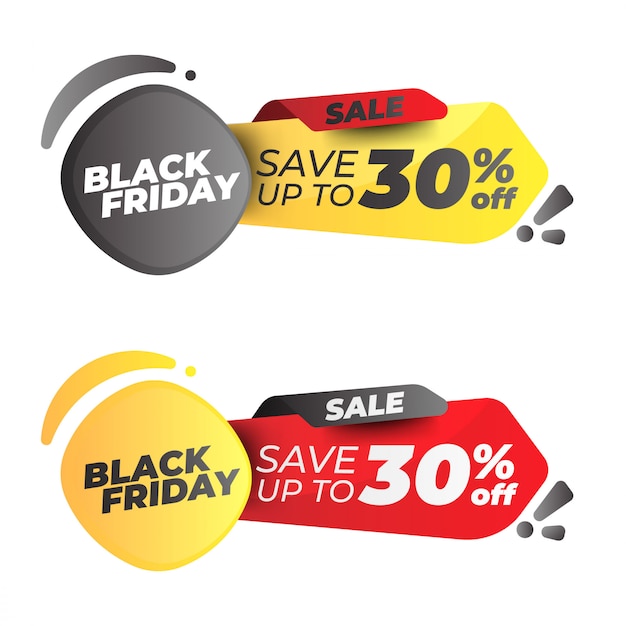 Vector black friday banner set