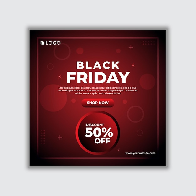 Vector black friday banner social media post design template