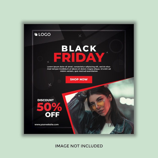 Vettore modello di progettazione di post sui social media dell'insegna del black friday