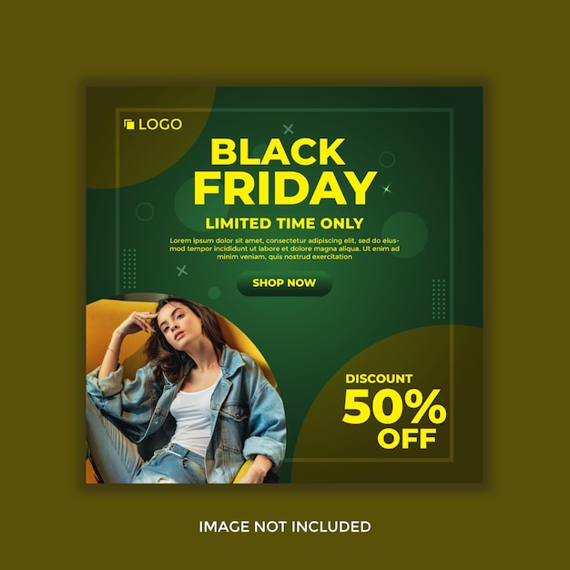 Vector black friday banner social media post design template