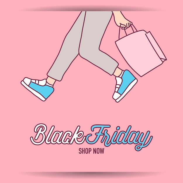 Vector black friday banner super sale discount shop at home now