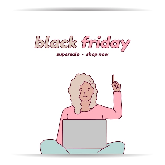 Vector black friday banner super sale discount shop at home now