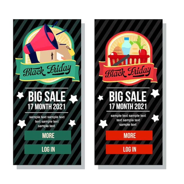 Black friday banner vertical shopping element