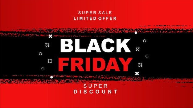 Black friday banner with brush strokes