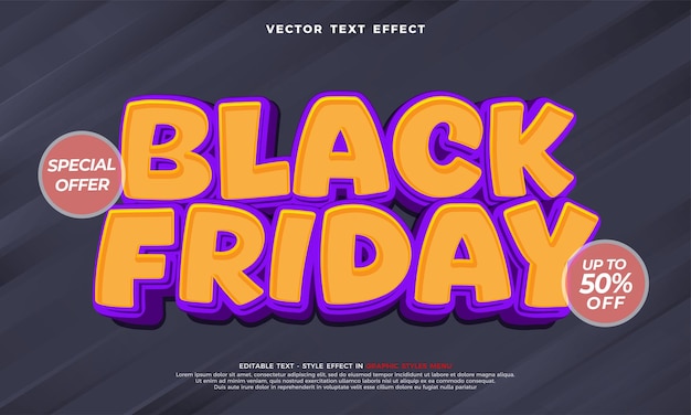 Black friday banner with editable text effect