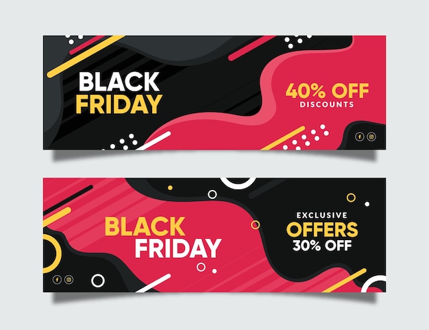 Black friday banners in flat design