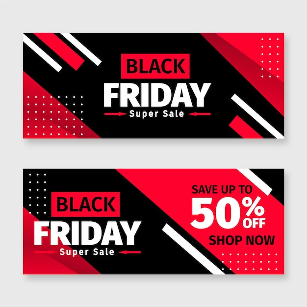 Black friday banners in flat design