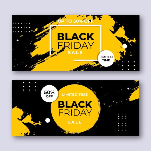 Black friday banners in flat design